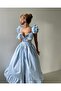 Ruffle Strap Button Striped Belted Midi Dress – Pink, Yellow, Blue - 2