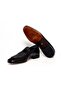 Black Color Laceless Genuine Leather Men's Shoes - 3