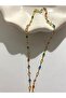 Brass Y Model Stone Ellipse Colorful Necklace - 2