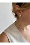 Xuping Minimal Flower Figured Stone Gold Ball Earrings - 2