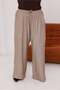 Women's Plus Size Wide Leg Aerobin Trousers with Elastic Waist and Pockets