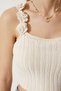 Floral Strap Crop Knitwear Blouse Lav0008 Cream - 3