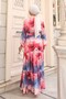 Patterned Hijab Dress Fuchsia 580 - 5