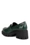 Women Dark Green Chunky Block Heel Loafers - 3