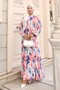 Patterned Hijab Dress Fuchsia 583 - 4