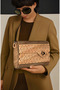 Bohemian Patterned Wooden Shoulder Bag – Maple Color, 13X21X6 cm - 2