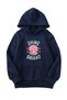 Unisex Oversize Hooded Winter Shine Bright Pearl Printed Hooded Sweatshirt - Navy Blue