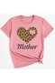 Mother Daughter Leopard Heart Mom Girl Kids Combination T-Shirt Set T-Shirt Twin (Single Price) - 3