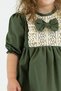 Girl's Khaki Lace Dress and Buckle - 3
