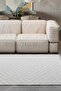 Abstract Patterned Washable Non-Slip Base Chenille Carpet Gray White Floor Mat 8392 - 2