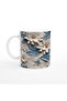Blue Leaf Flower Patterned Mug