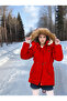 Waterproof Coat with Fur Inside, Hood and Zipper - Non-Deformable Winter Coat - Machine Washable