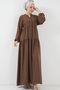 Women's Long Hijab Dress Brown 1127 - 5