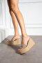 Wicker filling transparent heeled women's sandals - 3