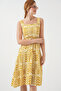 Women's Patterned Strap Dress Yellow 1137 - 4
