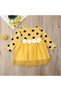 Baby Girls’ Polka‑Dot Daisy Tulle Party Dress | 12-18 Months | Mustard Yellow | Cotton | Soft - 2