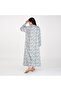 White Base Maxi Dress with Soft Floral Prints and Frilled Cuffs
