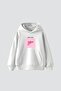 Girl Gang Printed Oversize Unisex White Hoodie