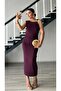 Purple Jersey Fabric Accessory Detailed Dress - 6