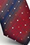 Navy Blue Bias Patterned Burgundy Woven Fabric Slim Fit Tie with Handkerchief // Sdk-2505-3 - 3