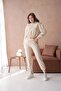 Striped Hooded Oversized Tracksuit Set with Elastic Waist - 3