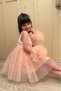 Salmon Pompom Detailed Pearl Decorated Cotton Lined Girl's Baby Girl Dress - 5
