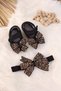Black Ribbon Baby Girl Booties Bandana Set