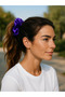 Violet Scrunchie – مطاط شعر بنفسجي لامع - 4