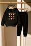 Sequence Heart Printed 3 Thread Children's Tracksuit Set