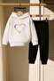 Heart Printed 3 Thread Children's Tracksuit Set