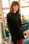 Women's Black Long Sleeve Detailed Soft Textured Knitwear Plain Cut Standard Length Blouse Sweater - 3