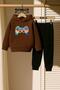 Colorful Ps Sleeve Printed 3 Thread Children's Tracksuit Set