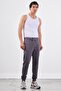 Men's Regular Fit Anthracite Sweatpants - 7