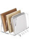 Tuva - Transparent Plexiglass 3 Compartment Book and Document Organizer |   Minimal Modern Elite Desktop Organizer - 5