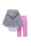 MiniMe Three-Piece Clothing Set for Girls | 9–12 Months | Denim Blue | Polyester& Cotton - 2