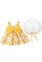 Baby Girls Sundress & Hat Set | Cotton | 6-9 Months | Yellow | Lightweight & Breathable