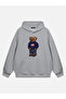 Unisex Teddy Boy Printed Hooded Fleece Oversize Sweatshirt