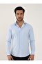 Men's Slim Fit Long Sleeve Blue Shirt - 3