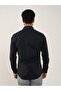 Men's Slim Fit Long Sleeve Black Shirt - 5