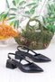 35126 Ceyn Skin Open Back Thick Heeled Pointed Toe Women's Shoes