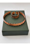 Unisex Adjustable 100% Pure Copper Bracelet Stylish Copper Ring Combination Handmade Bracelet Ring