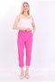 Women's Fuchsia Double Pocket Tight Leg Bell Pants with Elastic Waist