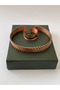 Unisex Adjustable 100% Pure Copper Bracelet Stylish Copper Ring Combination Handmade Bracelet Ring