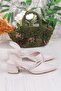 110-415 Piping Stone Low Thick Heeled Women's Shoes - 2