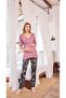 Monamise Patterned Maternity 3-Piece Pajamas Set 25123 - 3
