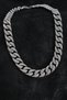 Brass Zircon Stone Cuba Gourmet Model Silver Color Men's Necklace - Tj-Erk1404