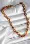 Leopard Patterned Mica Chain Women's Necklace - Tj-Bko10236