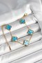 316L Steel Pearlescent Sky Blue Gold Color Clover Women's Bracelet - Tj-Bb6967