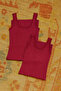 Women's 100% Cotton Jacquard Soft Fabric Thick Strap 2-Piece Undershirt Qi̇3K13Lk5E.2L