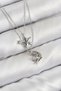 Brass Zircon Stone Star and Moon Model Silver Color Women's Necklace - Tj-Bko10423